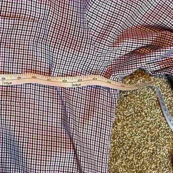 Peter Millar purple, black and white plaid button down long sleeve. Size XL - Picture 5 of 7